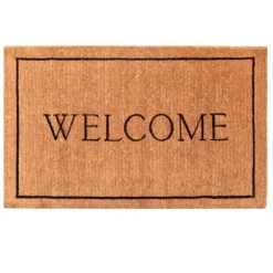 Kirkland's Home Doormats-Natural And Black Welcome Doormat, 48X30 In.