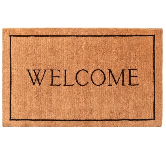 Kirkland's Home Doormats-Natural And Black Welcome Doormat, 48X30 In.