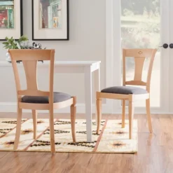 Kirkland's Home Dining Chairs-Natural And Gray Linen Dining Chairs, Set Of 2