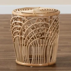 Kirkland's Home Accent & End Tables-Natural Boho Rattan Weave Accent Table