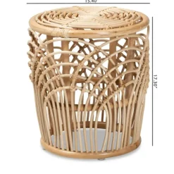 Kirkland's Home Accent & End Tables-Natural Boho Rattan Weave Accent Table