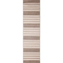 Kirkland's Home Outdoor Rugs-Natural Canva Striped Outdoor Runner