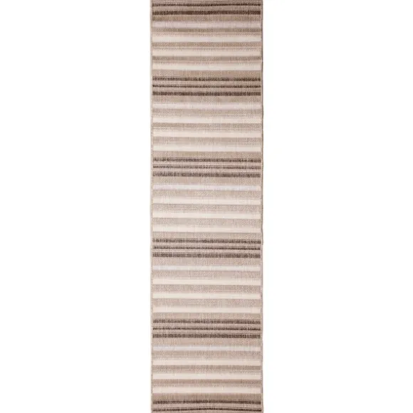 Kirkland's Home Outdoor Rugs-Natural Canva Striped Outdoor Runner