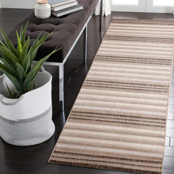 Kirkland's Home Outdoor Rugs-Natural Canva Striped Outdoor Runner