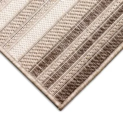 Kirkland's Home Outdoor Rugs-Natural Canva Striped Outdoor Runner