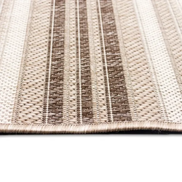 Kirkland's Home Outdoor Rugs-Natural Canva Striped Outdoor Runner