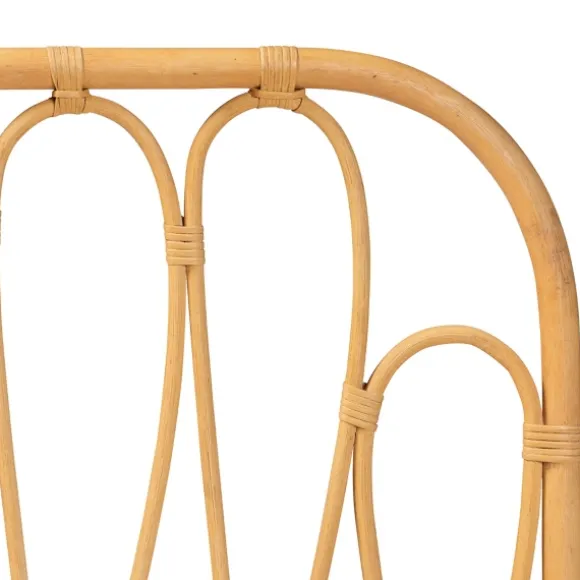 Kirkland's Home Beds & Headboards-Natural Curved Rat Wall Mounted Queen Headboard