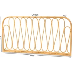 Kirkland's Home Beds & Headboards-Natural Curved Rat Wall Mounted Queen Headboard