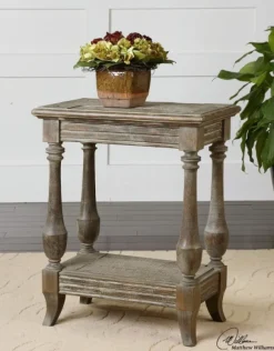 Kirkland's Home Accent & End Tables-Natural Distressed Birch Wood Accent Table