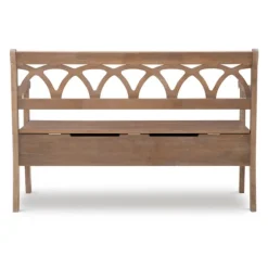 Kirkland's Home Benches & Ottomans-Natural Driftwood Fretwork Back Storage Bench