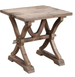 Kirkland's Home Accent & End Tables-Natural Farmhouse Trestle Base Accent Table