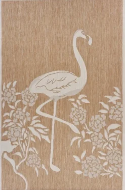 Kirkland's Home Outdoor Rugs-Natural Flamingo Indoor/Outdoor Area Rug, 5X7