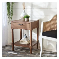 Kirkland's Home Accent & End Tables-Natural Geometric Industrial Pull Accent Table