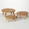 Kirkland's Home Decorative Trays-Natural Grain Wooden Risers 3-Pc. Tray Set