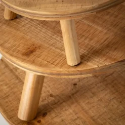 Kirkland's Home Decorative Trays-Natural Grain Wooden Risers 3-Pc. Tray Set