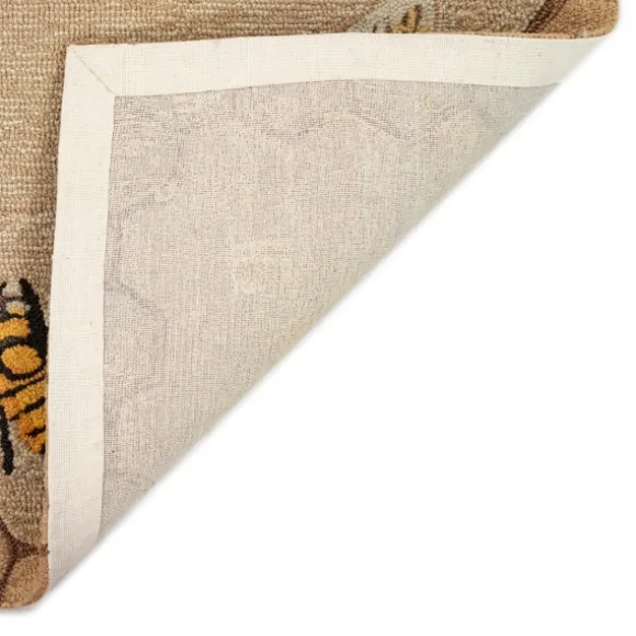 Kirkland's Home Outdoor Rugs-Natural Honeycomb & Bees Outdoor Accent Rug