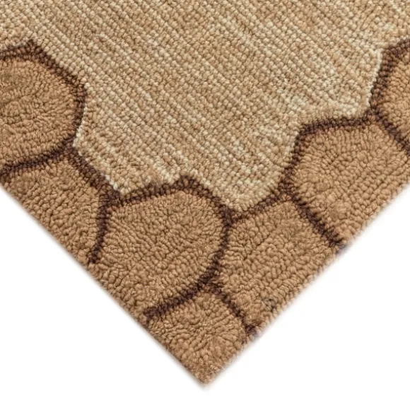 Kirkland's Home Outdoor Rugs-Natural Honeycomb & Bees Outdoor Accent Rug