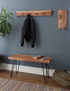 Kirkland's Home Benches & Ottomans-Natural Live Edge Hairpin Legs Bench, 36 In.