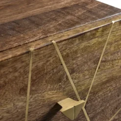 Kirkland's Home Dressers & Chests-Natural Mango Wood Chest With Brass Inlay