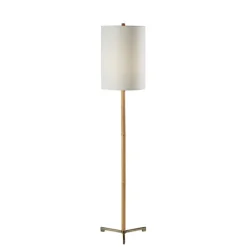 Kirkland's Home Floor Lamps-Natural Oak Wood Slim Floor Lamp