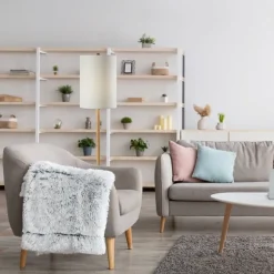 Kirkland's Home Floor Lamps-Natural Oak Wood Slim Floor Lamp