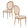 Kirkland's Home Dining Chairs-Natural Oval Back Linen Dining Chairs, Set Of 2