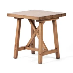 Kirkland's Home Accent & End Tables-Natural Pine Wood Trellis Accent Table