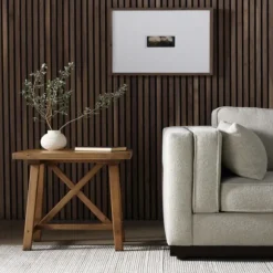 Kirkland's Home Accent & End Tables-Natural Pine Wood Trellis Accent Table