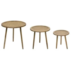 Kirkland's Home Accent & End Tables-Natural Rat Tripod Accent Tables, Set Of 3