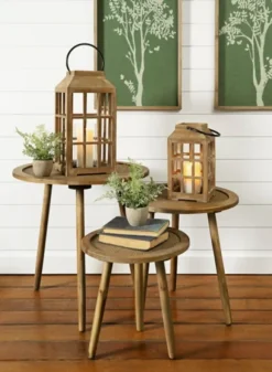Kirkland's Home Accent & End Tables-Natural Rat Tripod Accent Tables, Set Of 3