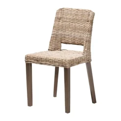Kirkland's Home Dining Chairs-Natural Rattan Cutout Back Dining Chair