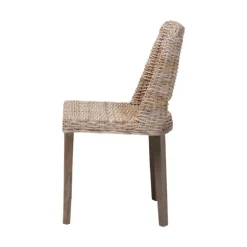Kirkland's Home Dining Chairs-Natural Rattan Cutout Back Dining Chair