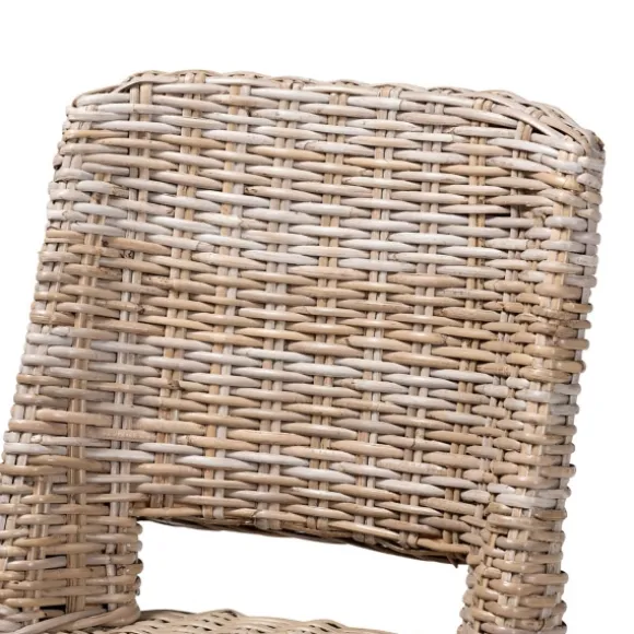 Kirkland's Home Dining Chairs-Natural Rattan Cutout Back Dining Chair