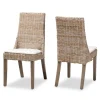 Kirkland's Home Dining Chairs-Natural Rattan High Back Dining Chairs, Set Of 2