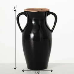 Kirkland's Home Vases-Natural Rimmed Onyx Urn Vase
