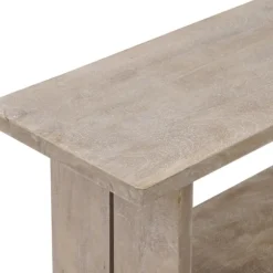 Kirkland's Home Benches & Ottomans-Natural Rustic Whitewashed Mango Wood Bench