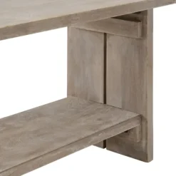 Kirkland's Home Benches & Ottomans-Natural Rustic Whitewashed Mango Wood Bench