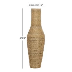 Kirkland's Home Vases-Natural Seagrass Tapered Coastal Vase, 43 In.