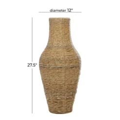 Kirkland's Home Vases-Natural Seagrass Tapered Coastal Vase, 27 In.