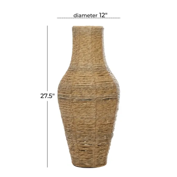 Kirkland's Home Vases-Natural Seagrass Tapered Coastal Vase, 27 In.