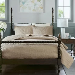 Kirkland's Home Bedspreads & Coverlets-Natural Serene Quilted 3-Pc. Queen Coverlet Set