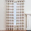 Kirkland's Home Curtains & Drapes-Natural Stripe Sheer Single Curtain Panel, 84 In.