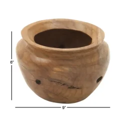 Kirkland's Home Decorative Bowls & Jars-Natural Teak Wood Banga Bowl