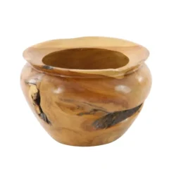 Kirkland's Home Decorative Bowls & Jars-Natural Teak Wood Banga Bowl