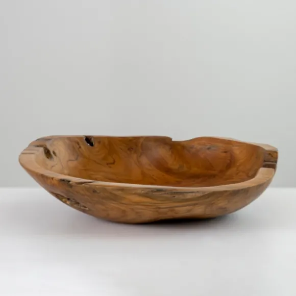 Kirkland's Home Decorative Bowls & Jars-Natural Teak Wood Organic Bowl