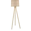 Kirkland's Home Floor Lamps-Natural Tripod Wood And Wicker Floor Lamp