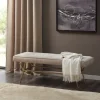 Kirkland's Home Benches & Ottomans-Natural Tufted Upholstery Tapered Leg Bench