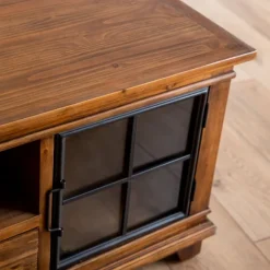 Kirkland's Home Coffee Tables-Natural Wood And Metal Window Coffee Table