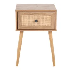 Kirkland's Home Accent & End Tables-Natural Wood And Rat Drawer Accent Table
