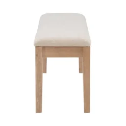 Kirkland's Home Benches & Ottomans-Natural Wood And Upholstered Seat Bench